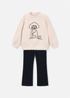 Mayoral Kız Çocuk Baskılı Sweatshirt Tayt Takım Siyah 4733