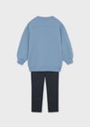 Mayoral Kız Çocuk Baskılı Sweatshirt Tayt Takım Lacivert 4737