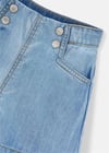 Mayoral Kız Çocuk Denim Bermuda Şort  Mavi 3224