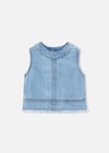Mayoral Kız Çocuk Denim Kolsuz Bluz Mavi 3030