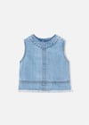 Mayoral Kız Çocuk Denim Kolsuz Bluz Mavi 3030