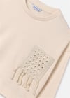 Mayoral Kız Çocuk Düşük Omuzlu Sweatshirt Bej 6455