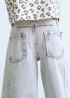 Mayoral Kız Çocuk Geniş Paça Denim Pantolon Gri 6552
