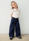 Mayoral Kız Çocuk Geniş Paça Denim Pantolon Lacivert 4523