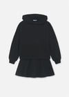 Mayoral Kız Çocuk İncili Kapüşonlu Sweatshirt Etek Takım Siyah 7943