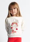 Mayoral Kız Çocuk İşlemeli Çizim Sweatshirt Bej 3469