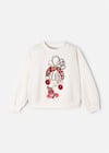 Mayoral Kız Çocuk İşlemeli Çizim Sweatshirt Bej 3469