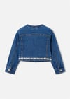 Mayoral Kız Çocuk İşlemeli Denim Ceket Mavi 3453