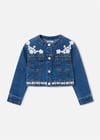 Mayoral Kız Çocuk İşlemeli Denim Ceket Mavi 3453