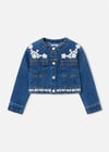 Mayoral Kız Çocuk İşlemeli Denim Ceket Mavi 3453