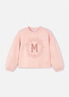 Mayoral Kız Çocuk İşlemeli Harfli Sweatshirt Pudra 3468