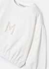 Mayoral Kız Çocuk İşlemeli Harfli Sweatshirt Krem 3468