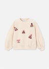 Mayoral Kız Çocuk İşlemeli Sweatshirt Bej 4405