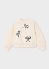 Mayoral Kız Çocuk İşlemeli Sweatshirt Krem 4405