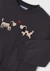 Mayoral Kız Çocuk Kabartmalı Sweatshirt Siyah 4407