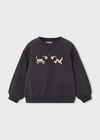 Mayoral Kız Çocuk Kabartmalı Sweatshirt Siyah 4407