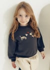 Mayoral Kız Çocuk Kabartmalı Sweatshirt Siyah 4407