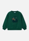 Mayoral Kız Çocuk Kabartmalı Sweatshirt Zümrüt Yeşili 4407