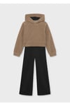 Mayoral Kız Çocuk Kapüşonlu Sweatshirt Eşofman Takımı Bej 7859