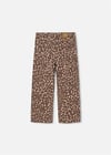 Mayoral Kız Çocuk Leopar Desenli Gabardin Pantolon Kahverengi 4519