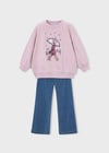 Mayoral Kız Çocuk Sweatshirt Tayt Takım Pudra 4732