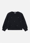 Mayoral Kız Çocuk Taşlı Sweatshirt Siyah 4408