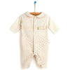 Mymio Baby Kız Bebek Dantelli Patikli Tulum Bej 5194