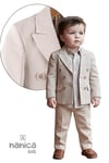 Nanica Kids Erkek Çocuk Kruvaze Takım Elbise Bej 126638