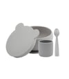 Oioi Blw Set I Silikon 3'lü Beslenme Seti Powder Grey 01070052