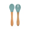 OiOi Mama Kaşığı + Çatal - Aqua Green 01340001