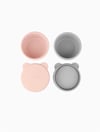 Oioi Silikon Kapaklı Mini Bites Kase 2'li Pinky Pink/Powder Grey 01400002