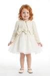 Pamina Kız Bebek Bolerolu Tül Elbise Ekru 36326