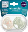 Philips Avent Ultra Soft Yumuşak Emzik 2'li 0-6+ Ay Erkek Scf091/07