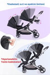 Prego 2071 İbiza Pro İkiz Bebek Arabası Siyah