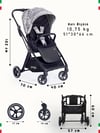 Prego Axis 360 Derece Dönebilen Çift Yönlü Travel Bebek Arabası Gri 2242