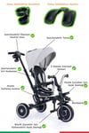 Prego Happy Dino Plus 360° Dönebilen Koltuklu Tamamen Katlanabilir Çocuk Bisikleti Gri P670