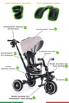 Prego Happy Dino Plus 360° Dönebilen Koltuklu Tamamen Katlanabilir Çocuk Bisikleti Bej P670
