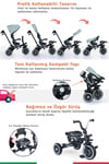 Prego Happy Dino Plus 360° Dönebilen Koltuklu Tamamen Katlanabilir Çocuk Bisikleti Yeşil P670