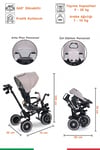 Prego Happy Dino Plus 360° Dönebilen Koltuklu Tamamen Katlanabilir Çocuk Bisikleti Bej P670