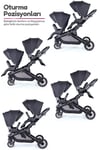 Prego İbiza New Pro İkiz Bebek Arabası Siyah