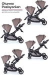 Prego İbiza New Pro İkiz Bebek Arabası Kahve