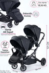Prego İbiza New Pro Travel Sistem İkiz Bebek Arabası Siyah
