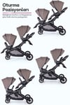 Prego İbiza New Pro Travel Sistem İkiz Bebek Arabası Kahverengi