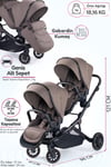Prego İbiza New Pro Travel Sistem İkiz Bebek Arabası Kahverengi