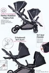 Prego İbiza New Pro Travel Sistem İkiz Bebek Arabası Siyah