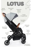 Prego Lotus Katlanabilir Kabin Boy Travel Bebek Arabası Gri 2033