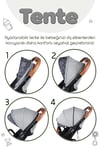 Prego Lotus Katlanabilir Kabin Boy Travel Bebek Arabası Gri 2033
