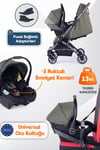 Prego Lotus Pro Kabin Boy Travel Bebek Arabası -Tek Elle Katlanır-Hafif -UV Tenteli -Yağmurluk-Örtü-Kılıf Haki