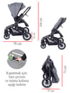Prego Maybach Çift Yönlü Bebek Arabası Gri