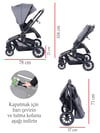 Prego Maybach İ-Size UV Tenteli Bebek Arabası Gri 2405